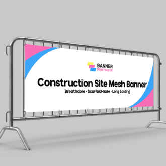 Construction Site Mesh Banner – Breathable & Scaffold-Safe