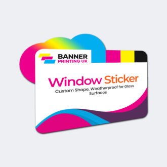 Window Stickers – Custom Shape, Weatherproof for Glass Surfaces
