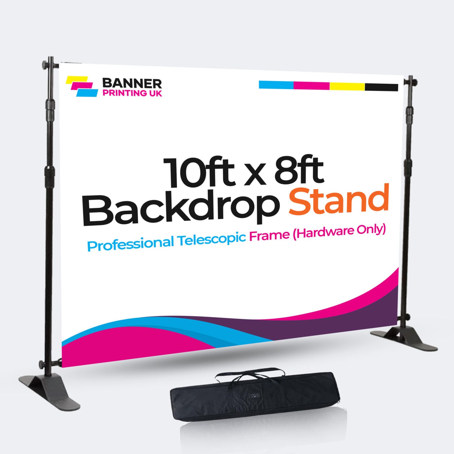 Backdrop Banner Stands Design 10ft x 8ft Backdrop Stand – Professional Telescopic Frame (Hardware ...
