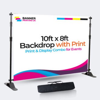 10ft x 8ft Backdrop with Print – Print & Display Combo for Events