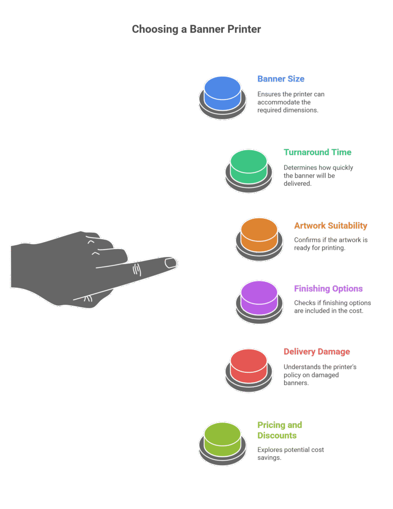a infographic to guide business best way to choose Banner Printing Services UK