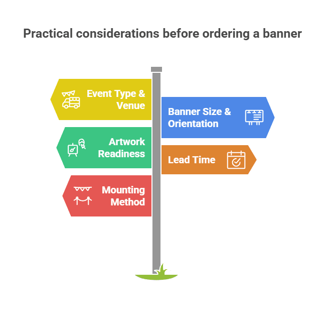 Infographics for Practical Considerations Before Ordering banner printing UK business