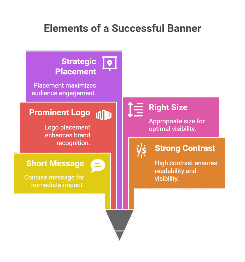 infographic for personalized banner UK business designed with vibrant colours and easy-to-read text to draw in customers