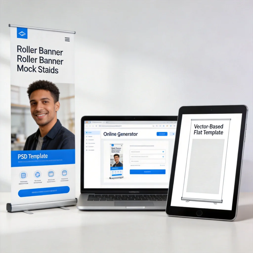 How to Use a Roller Banner Mockup in Photoshop or Online Tools
